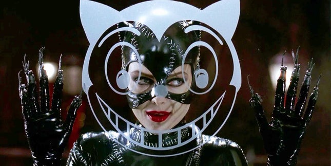 Michelle Pfeiffer plays Catwoman in Batman Returns.